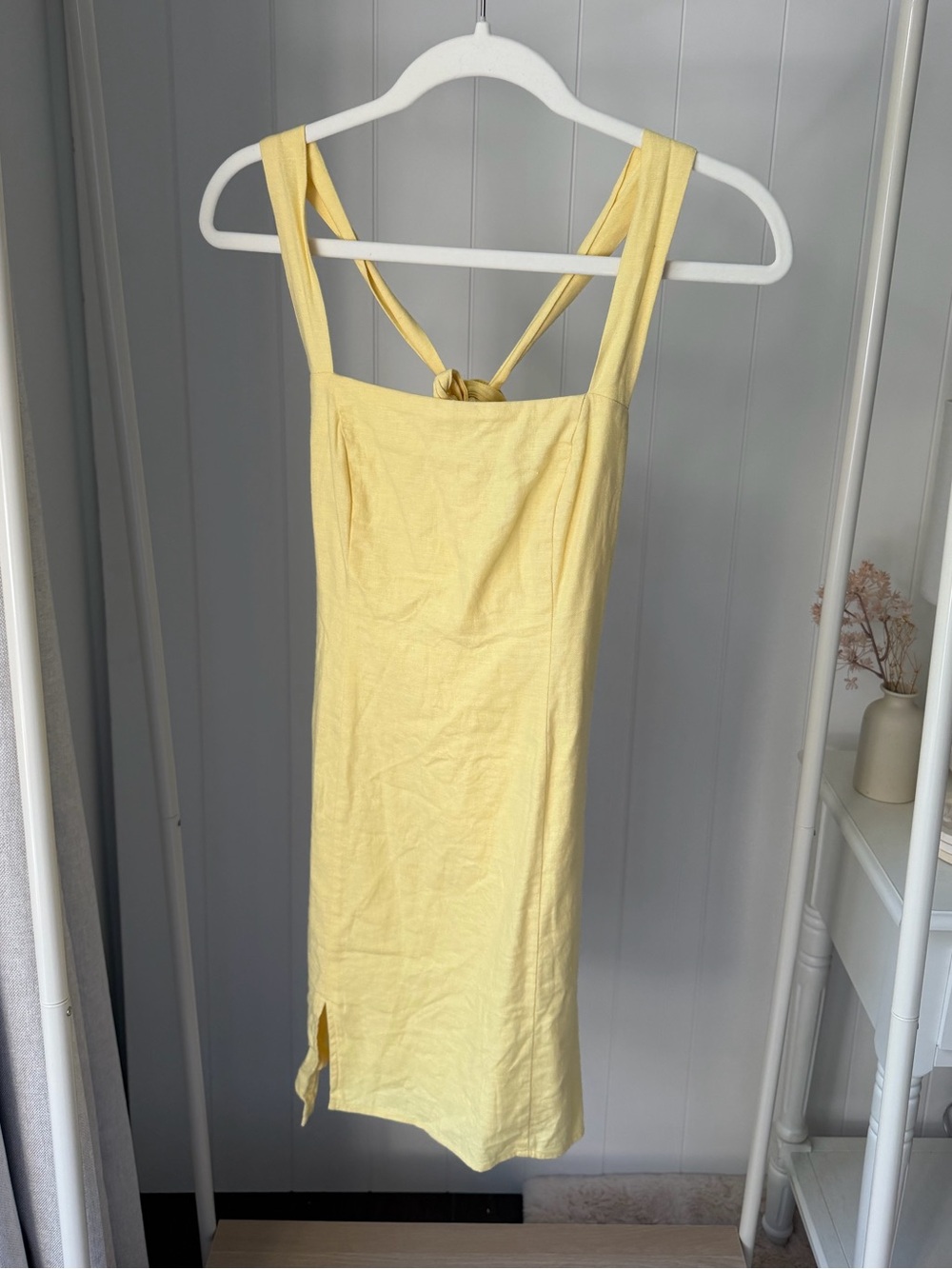 Revolve Mink Pink Yellow Sleeveless Square neck Mini Linen Summer Dress